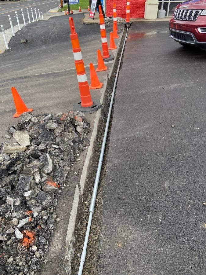electrical wires run through concrete on a commercial project in pittsburgh pennsyvania